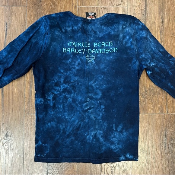 Vintage 2001 Harley-Davidson blue tye dye tee SZ MD - Picture 4 of 4